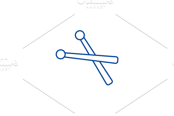 Drumsticks line icon concept