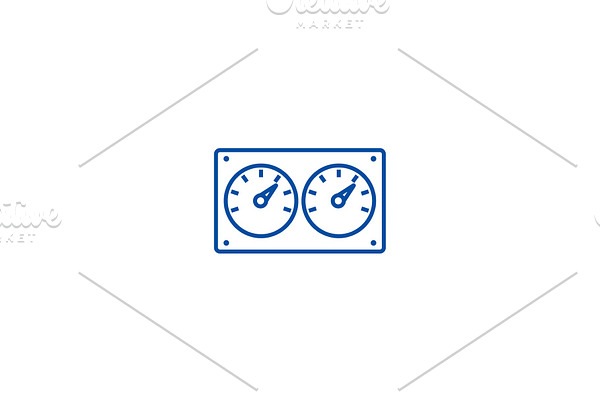 Dual control meter line icon concept