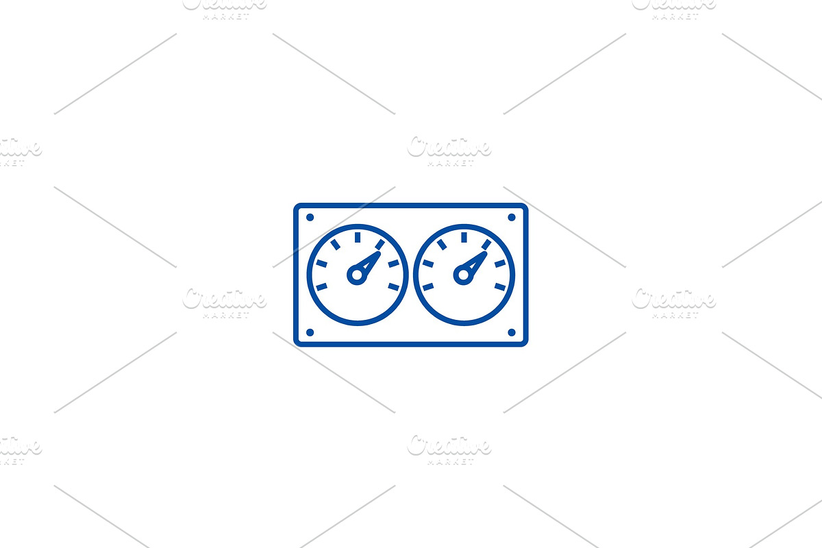 Dual control meter line icon concept in Illustrations - product preview 8
