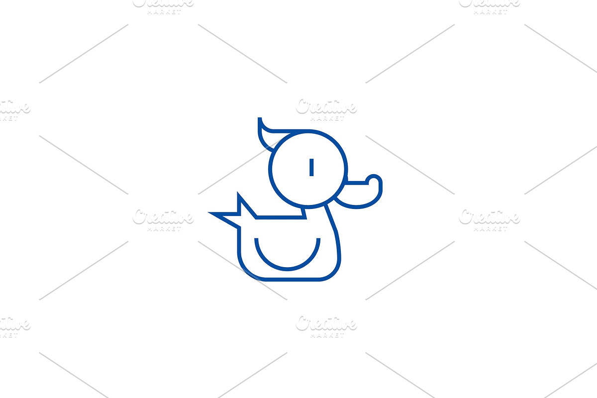 Duck toy line icon concept. Duck toy in Objects - product preview 8