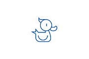 Duck toy line icon concept. Duck toy
