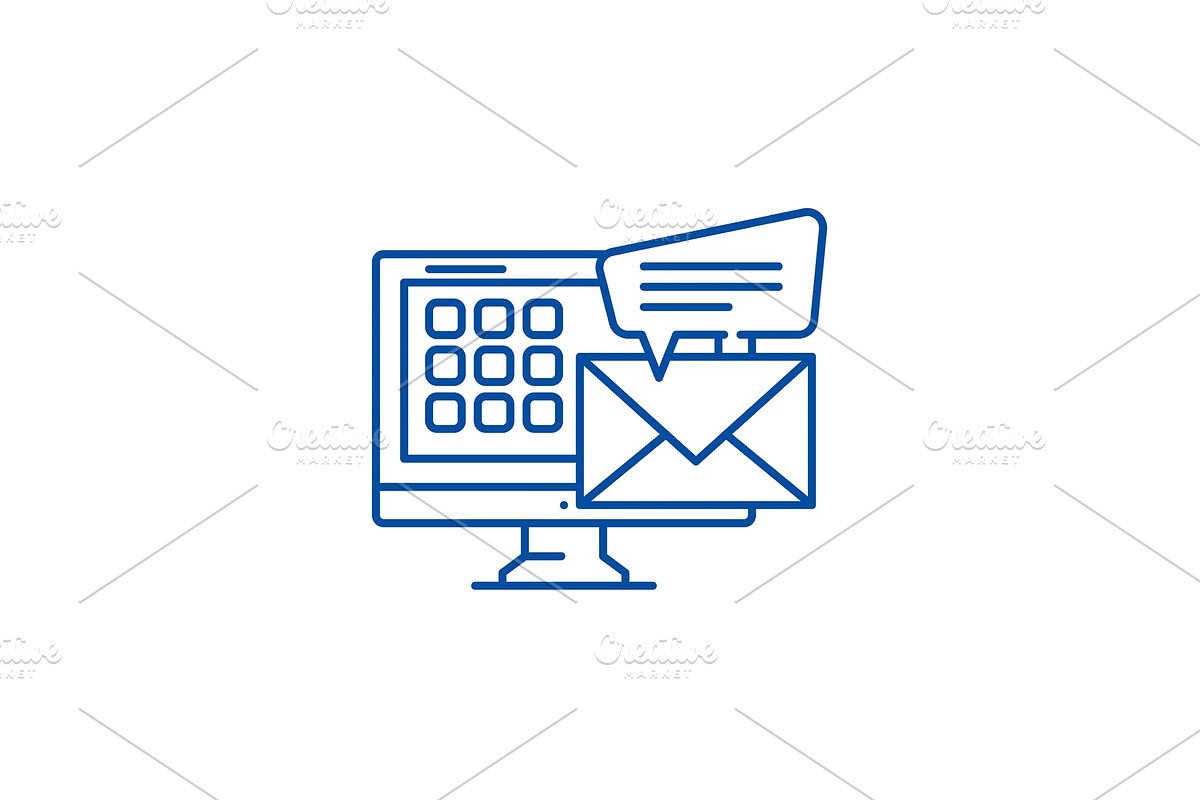 E mail line icon concept. E mail in Illustrations - product preview 8
