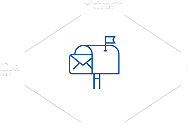 E mail marketing line icon concept