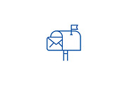 E mail marketing line icon concept