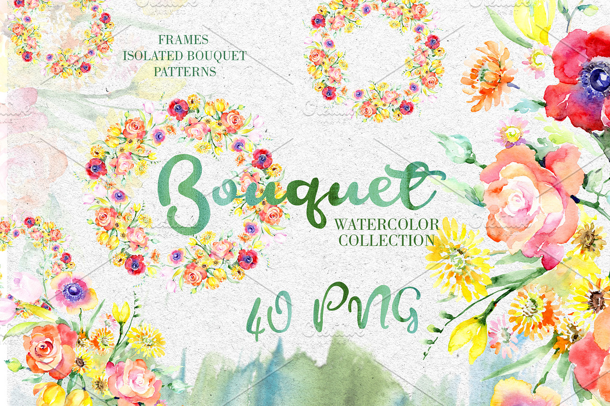 Bouquet symphony red and yellow in Illustrations - product preview 8