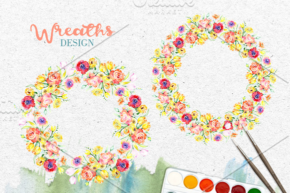 Bouquet symphony red and yellow in Illustrations - product preview 5