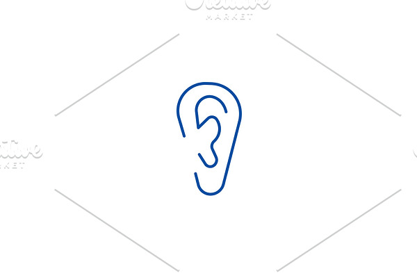 Ear line icon concept. Ear flat