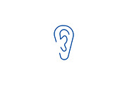 Ear line icon concept. Ear flat