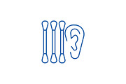 Ear cleaning line icon concept. Ear