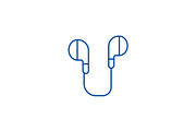 Earphones line icon concept