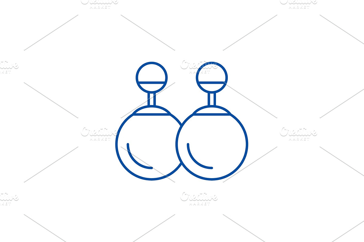 Earrings line icon concept. Earrings in Illustrations - product preview 8