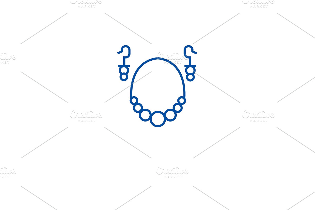 Earrings necklace line icon concept in Illustrations - product preview 8