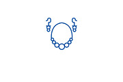 Earrings necklace line icon concept