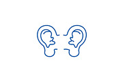 Ears line icon concept. Ears flat