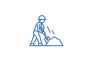 Earthworks line icon concept