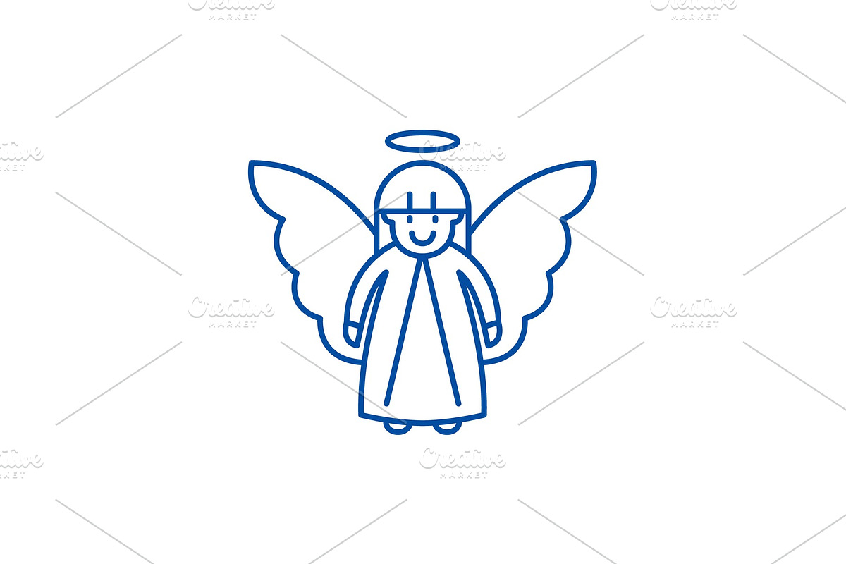 Easter angel line icon concept in Illustrations - product preview 8