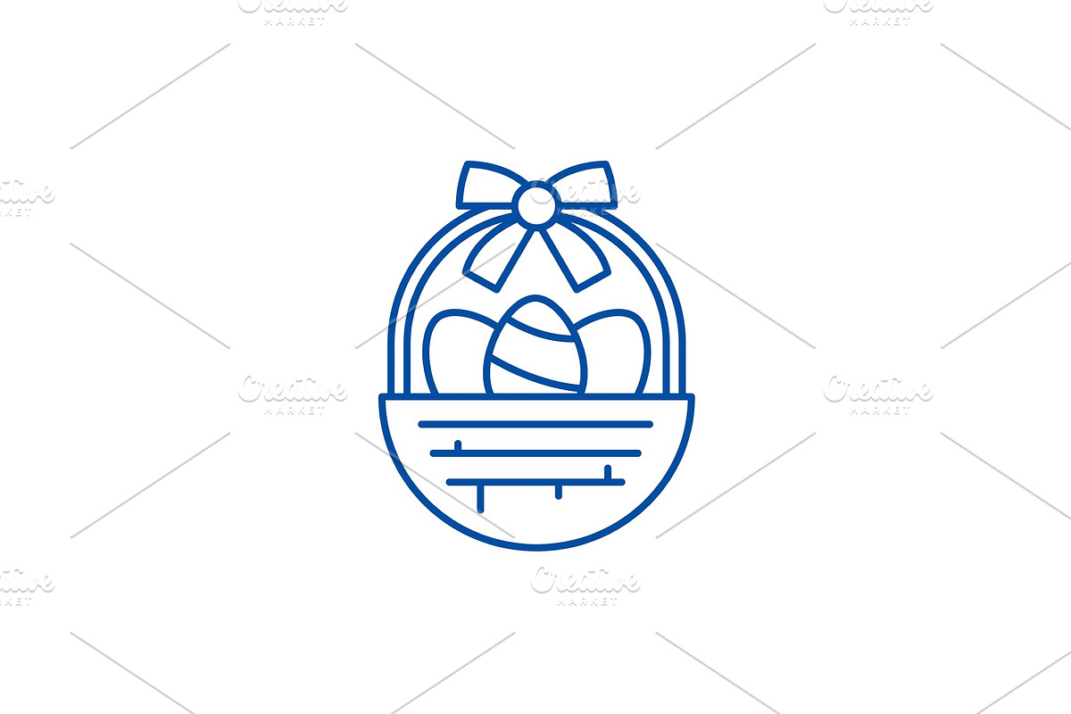 Easter basket line icon concept in Objects - product preview 8