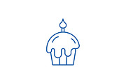 Easter cake line icon concept