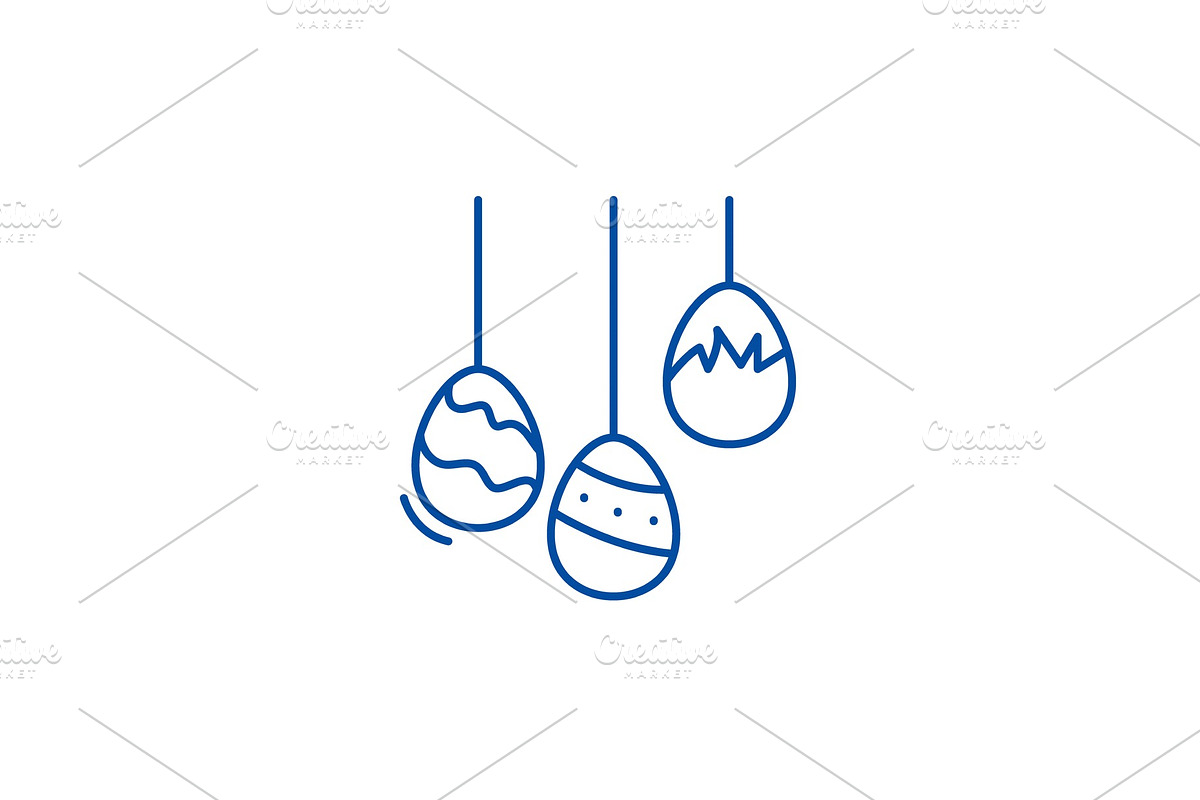 Easter eggs line icon concept in Objects - product preview 8