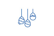 Easter eggs line icon concept