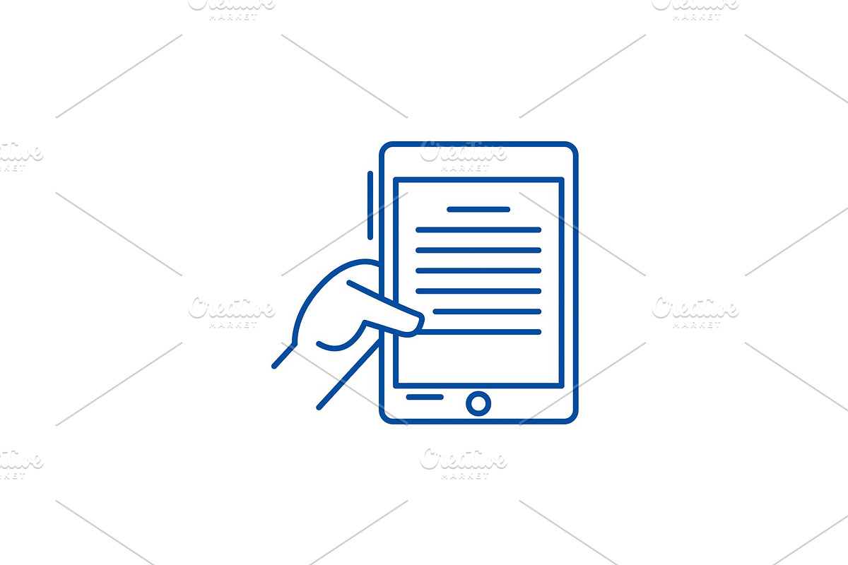 Ebook line icon concept. Ebook flat in Illustrations - product preview 8