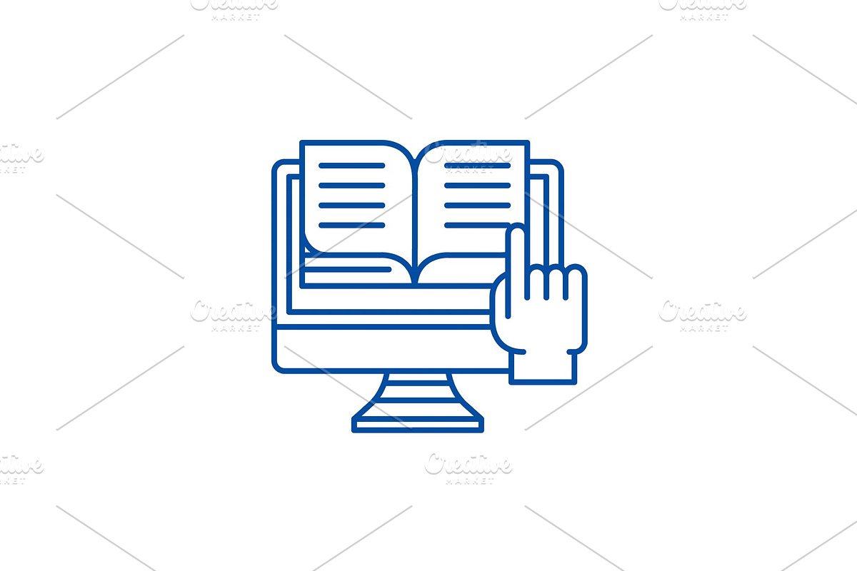 Ebooks line icon concept. Ebooks in Illustrations - product preview 8