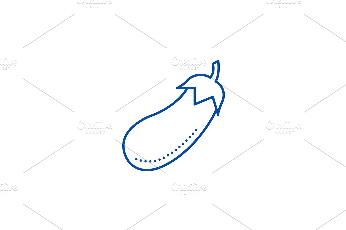 Eggplant illustration line icon in Illustrations - product preview 8