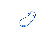 Eggplant illustration line icon