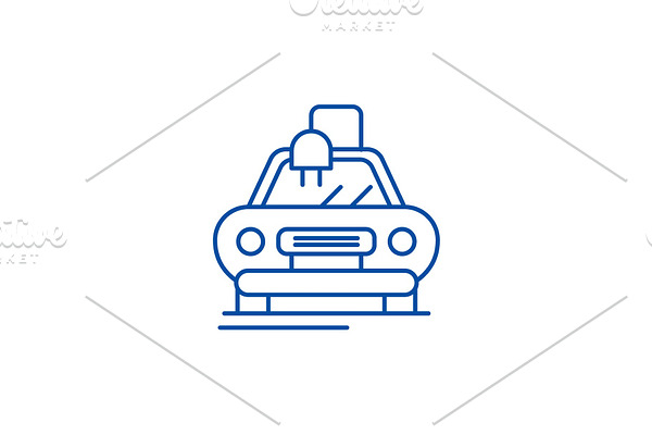 Electric automatic car line icon