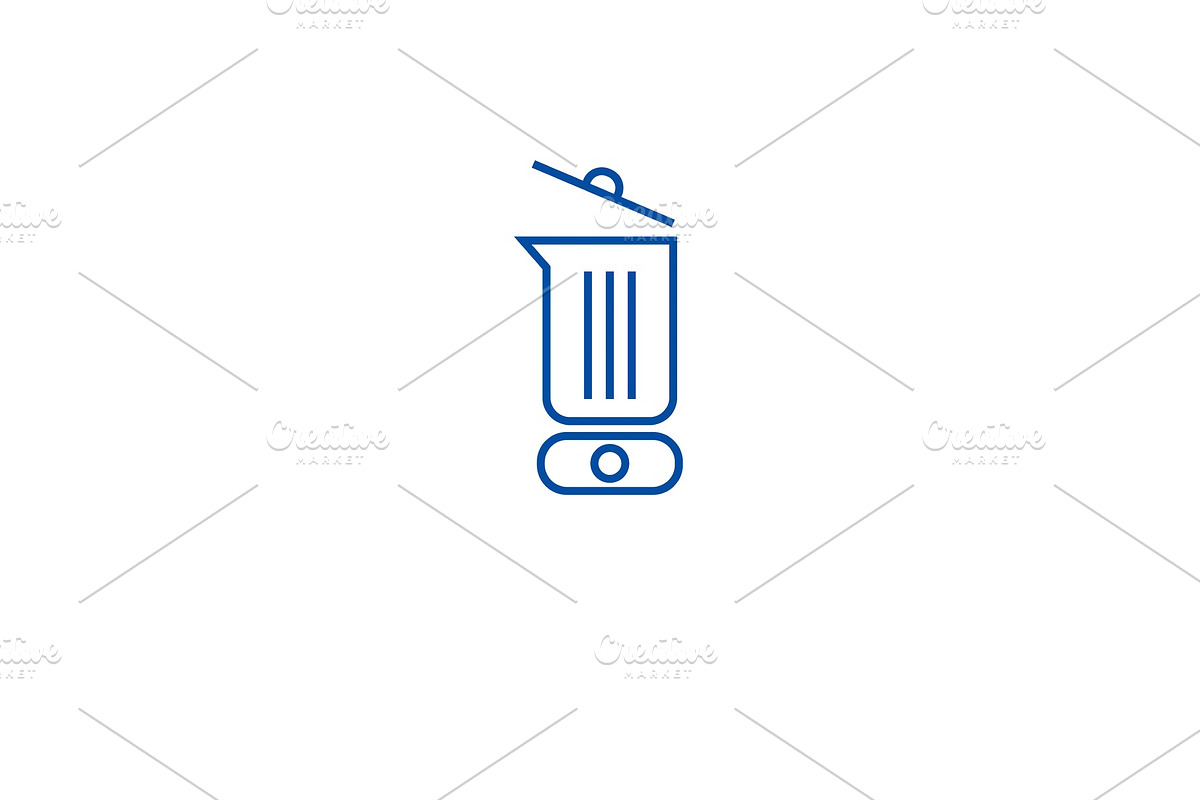 Electric blender line icon concept in Illustrations - product preview 8