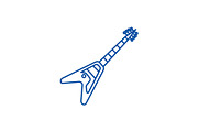 Electric guitar line icon concept