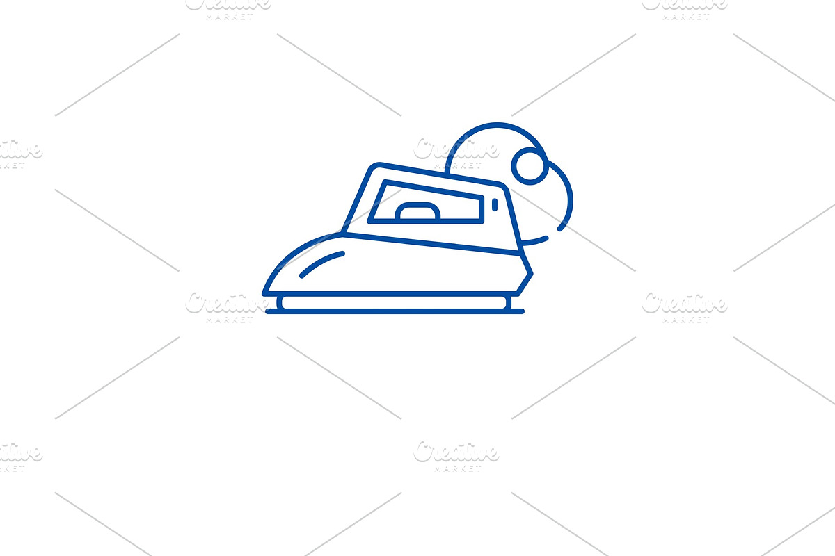 Electric iron line icon concept in Illustrations - product preview 8