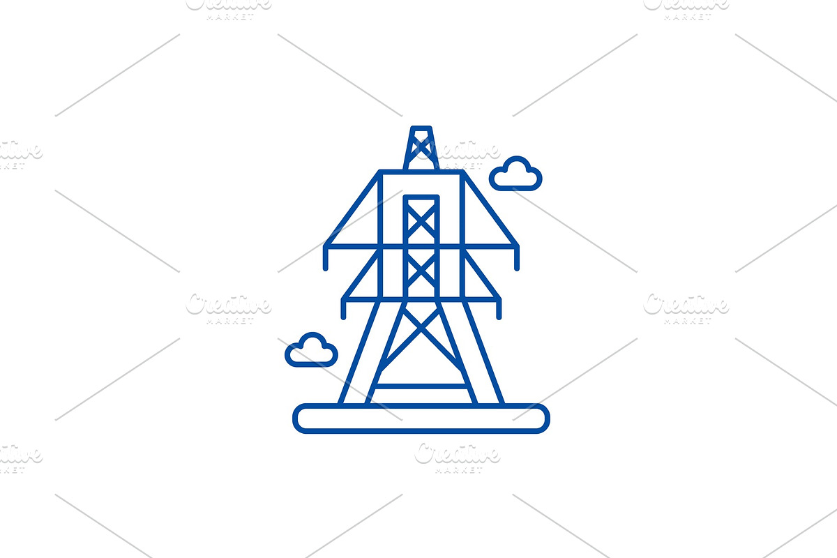Electric lines line icon concept in Illustrations - product preview 8