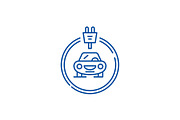 Electrics cars line icon concept