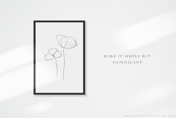Modern One Line Floral Drawings in Illustrations - product preview 4