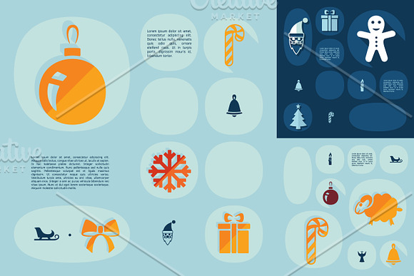 9 Christmas flat infographics in Illustrations - product preview 1