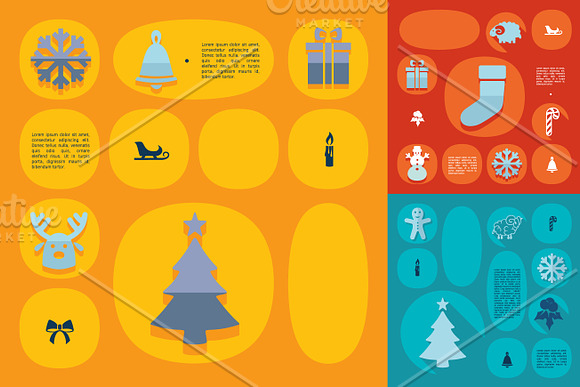 9 Christmas flat infographics in Illustrations - product preview 2