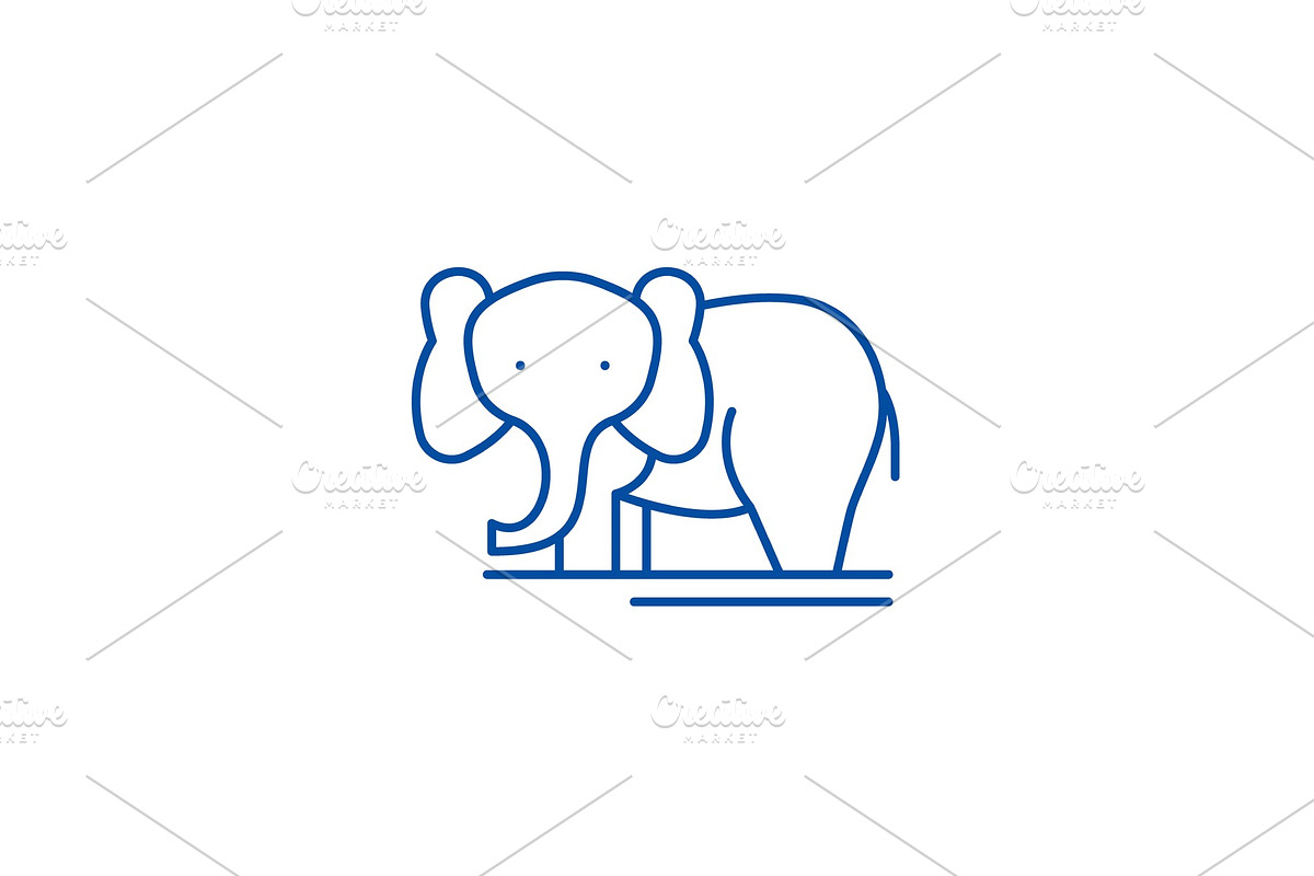 Elephant line icon concept. Elephant in Illustrations - product preview 8