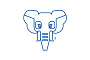 Elephant head line icon concept