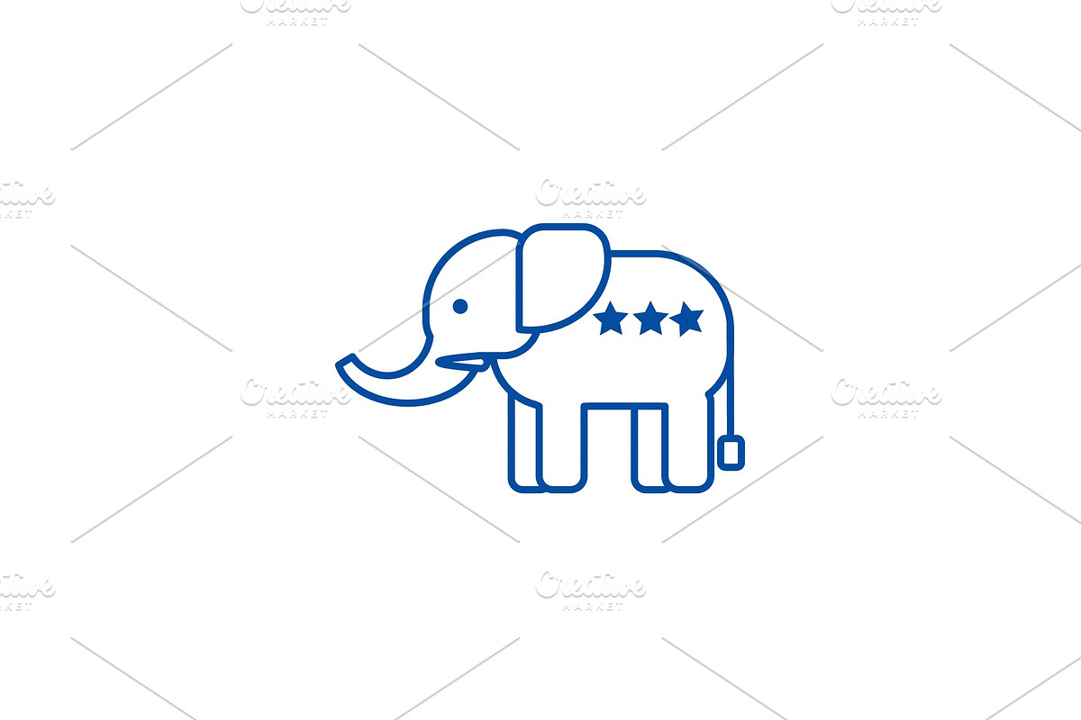 Elephant usa,republican party line in Illustrations - product preview 8