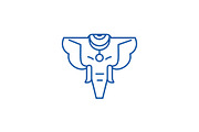 Elephant, india line icon concept
