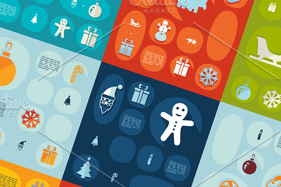9 Christmas flat infographics in Illustrations - product preview 4