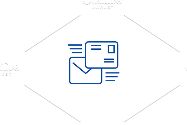 Email mailing line icon concept