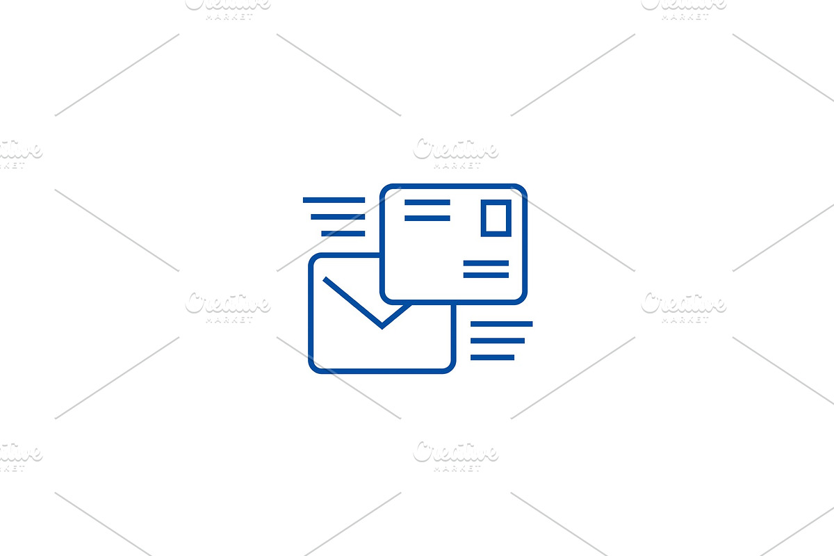 Email mailing line icon concept in Illustrations - product preview 8