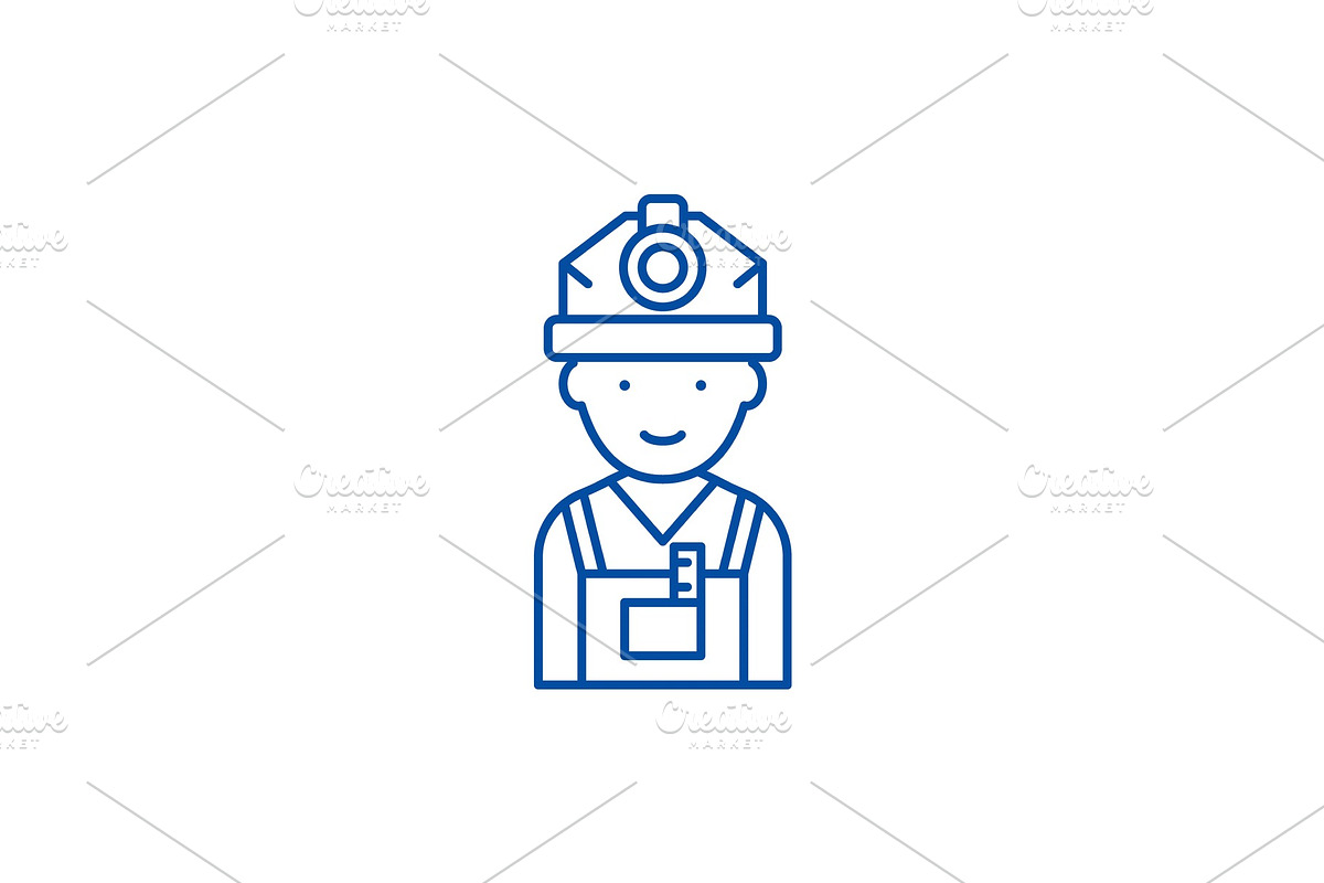 Engineer line icon concept. Engineer in Illustrations - product preview 8