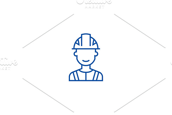 Engineer, industry line icon concept