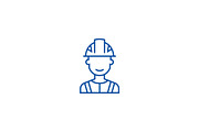 Engineer, industry line icon concept
