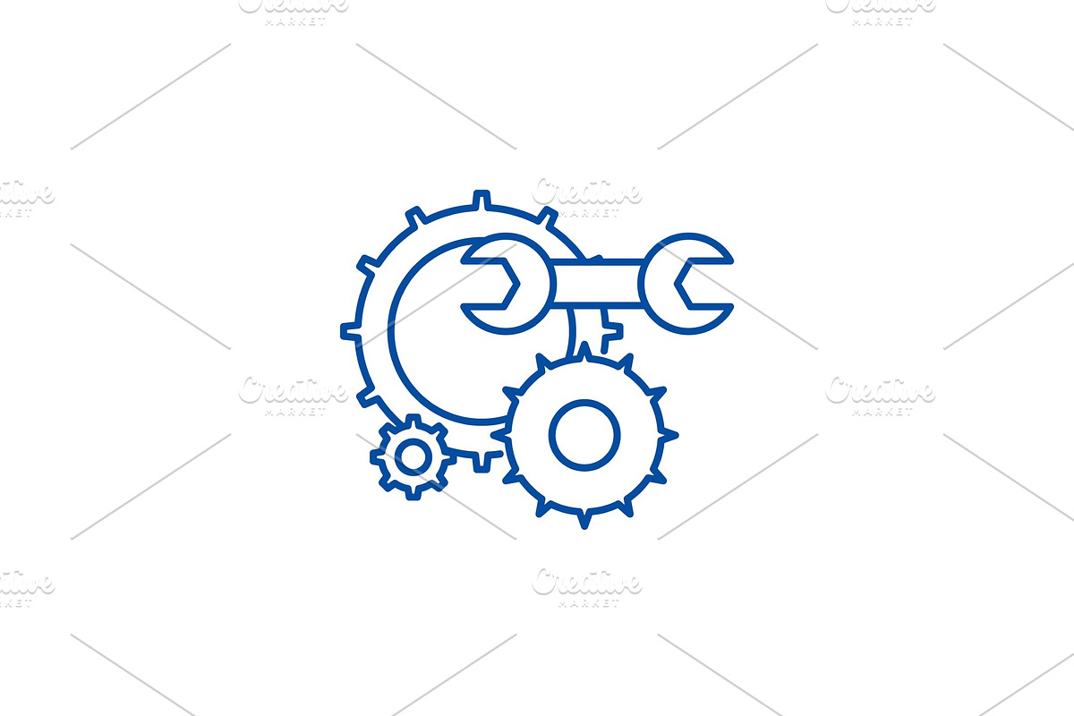 Engineering support line icon in Illustrations - product preview 8