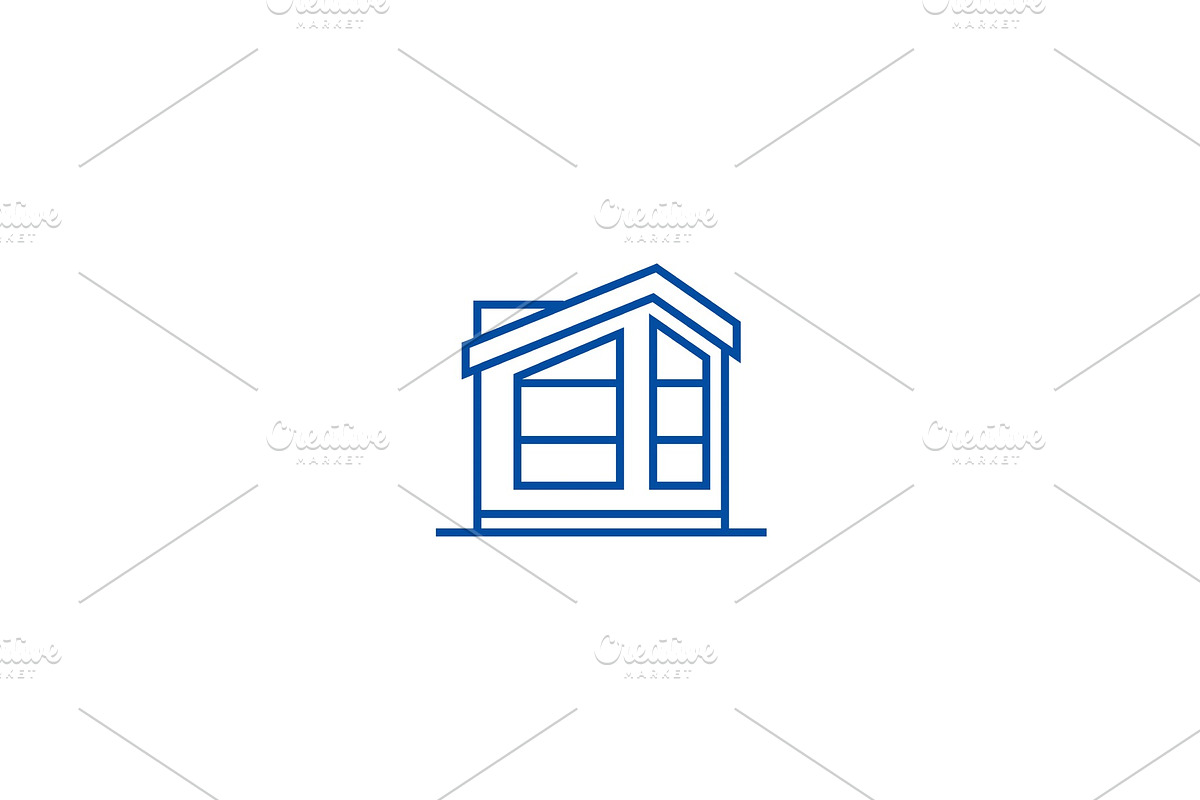 English cottage line icon concept in Illustrations - product preview 8