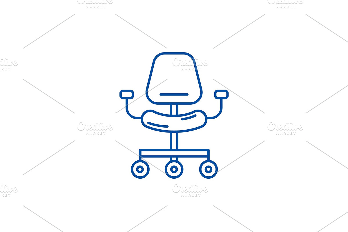 Ergonomic chair line icon concept in Objects - product preview 8